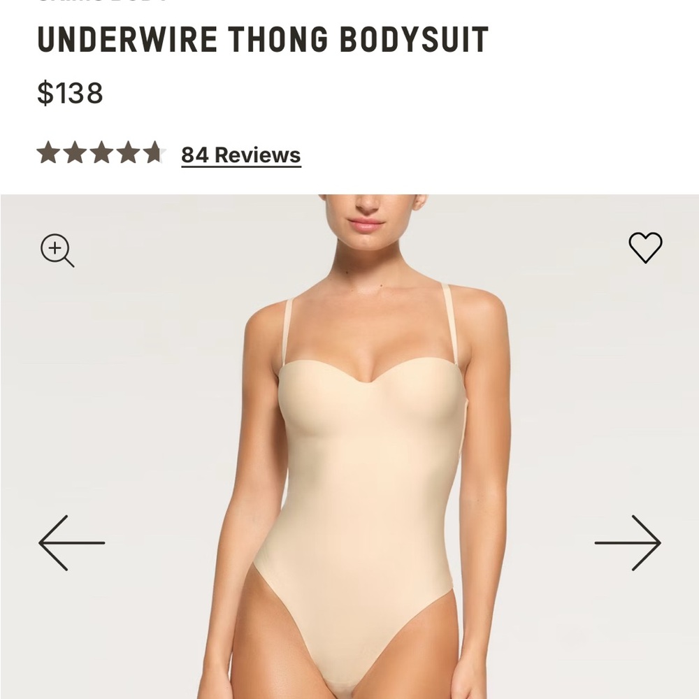 Underwire Thong Bodysuit - Sand Large Skims